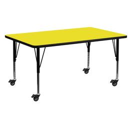 Emma + Oliver - Mobile 24x60 Rectangle HP Laminate Preschool Activity Table - Yellow
