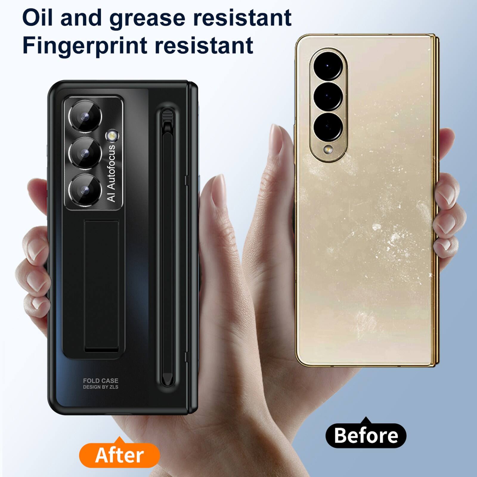 Oil and grease resistant  
Fingerprint resistant  
AI Autofocus  
FOLD CASE  
DESIGN BY ZLS  
After  
Before
