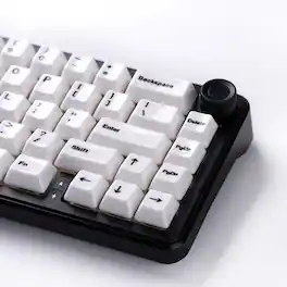 Womier - Ceramic Keycaps Set, Cherry Profile Keyboard keycaps for 60% 65% 75% TKL Full Size MX Switches Mechanical Keyboards - White