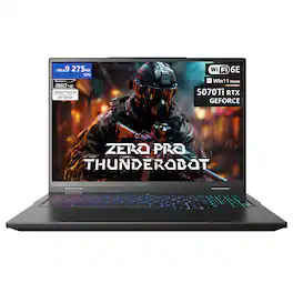 Thunderobot - ZERO 16 16" 360Hz WQXGA Gaming Laptop - Intel Core Ultra 9 275HX - NVIDIA RTX 5070 Ti - 64GB DDR5 Memory - 4TB SSD - Black