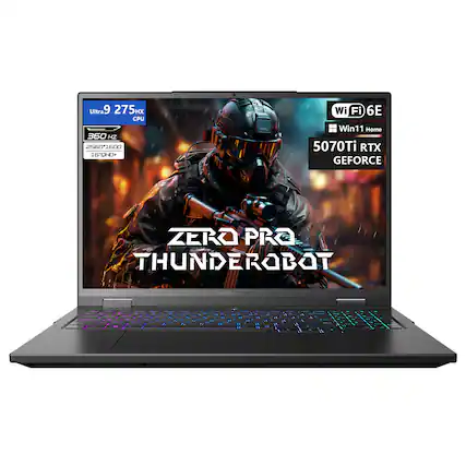 Ultra 9 275Hz CPU
360 Hz
2560x1600
16:9 QHD+
Wi-Fi 6E
Win11 Home
5070Ti RTX
GEFORCE
ZERO PRO
THUNDEROBOT