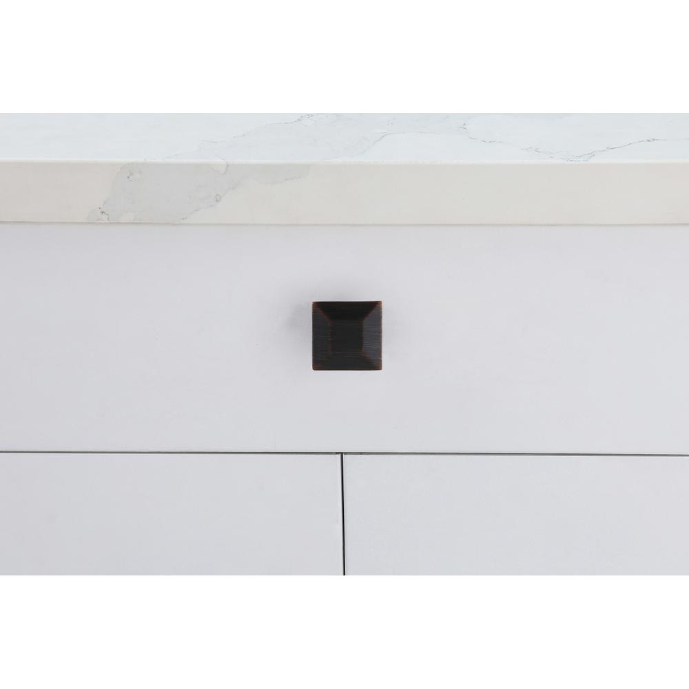Front. Elegant Decor - Cecil 1.3" Oil-rubbed Bronze Square Knob Multipack (Set of 10) - Oil-Rubbed Bronze.