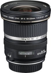 EF-S10-22mm F3.5-4.5 USM Ultra-Wide Zoom Lens for Canon EOS DSLR Cameras - Black - Front_Zoom