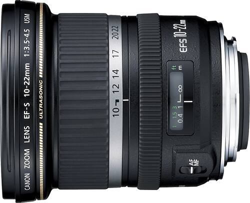 Left. Canon - EF-S10-22mm F3.5-4.5 USM Ultra-Wide Zoom Lens for EOS DSLR Cameras - Black.