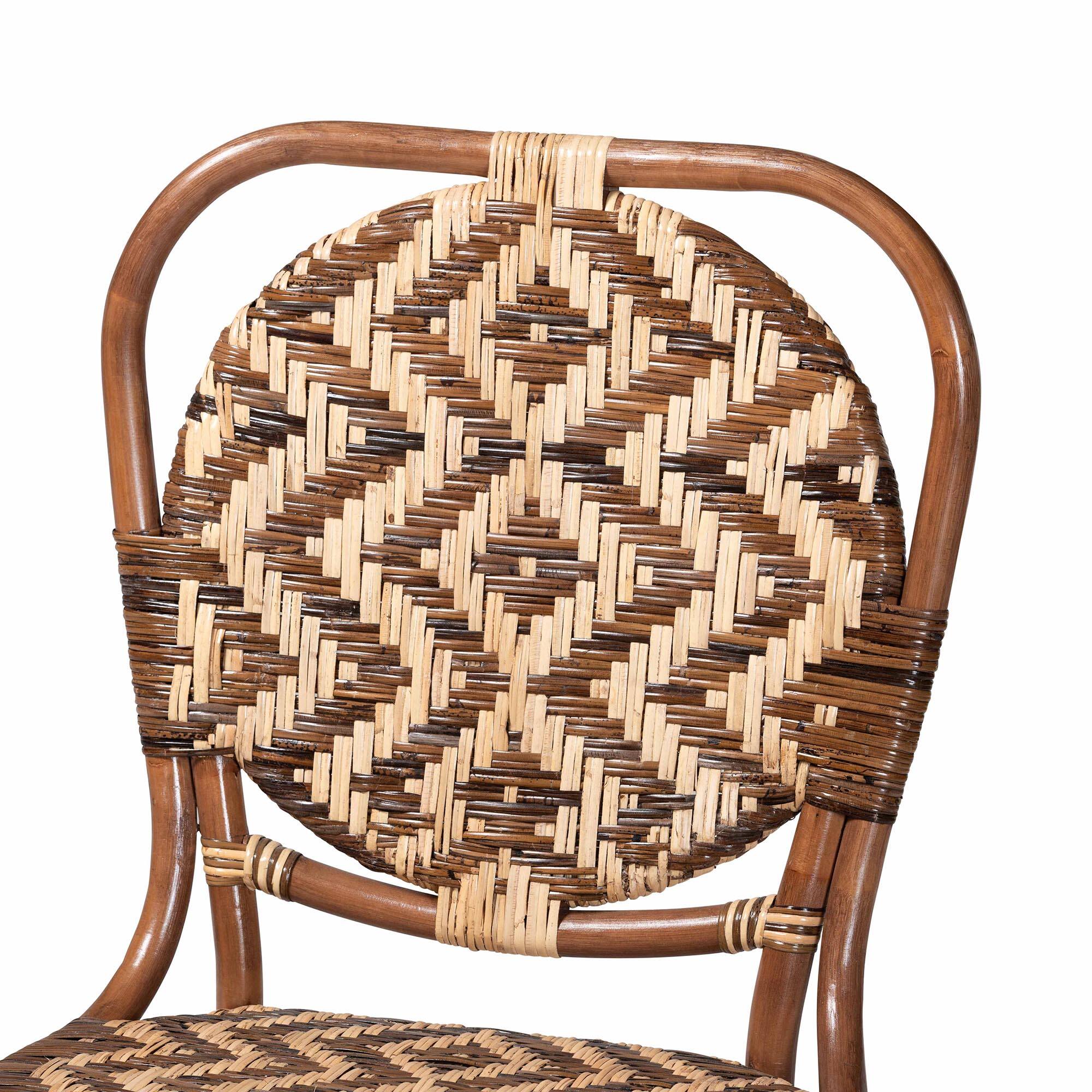 Alt View 1. bali & pari - Mariano Natural Rattan Dining Chair - Light Brown/Natural Brown.