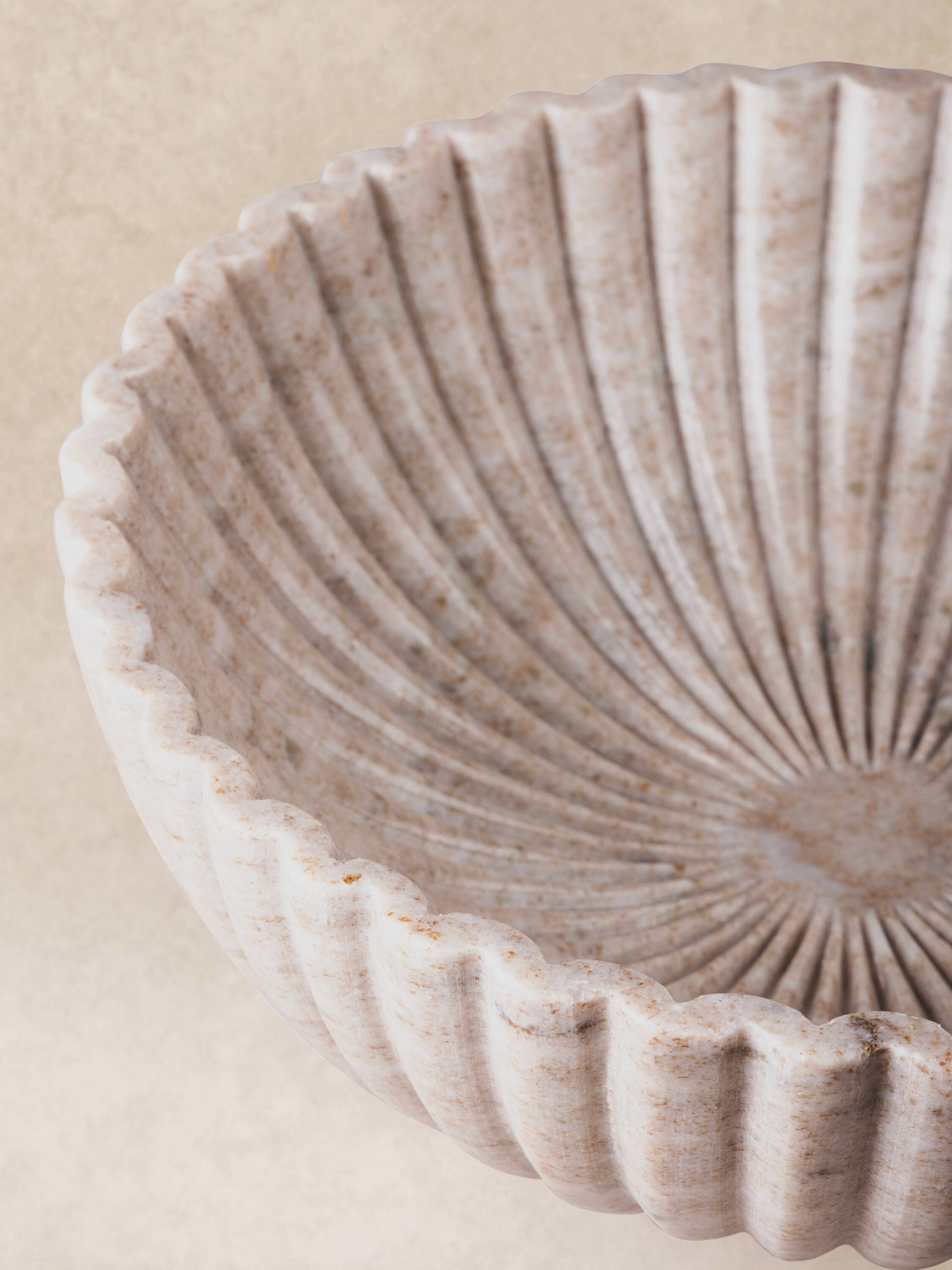 Left. GAURI KOHLI - Cairo Marble Bowl - Shades of beige and brown.