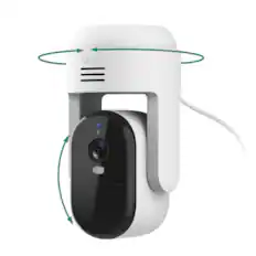 Front. Arlo - Essential Pan Tilt Outdoor Security Camera 2K (2025 Release) - Wired Plug-In Powered, 1-Cam - White.