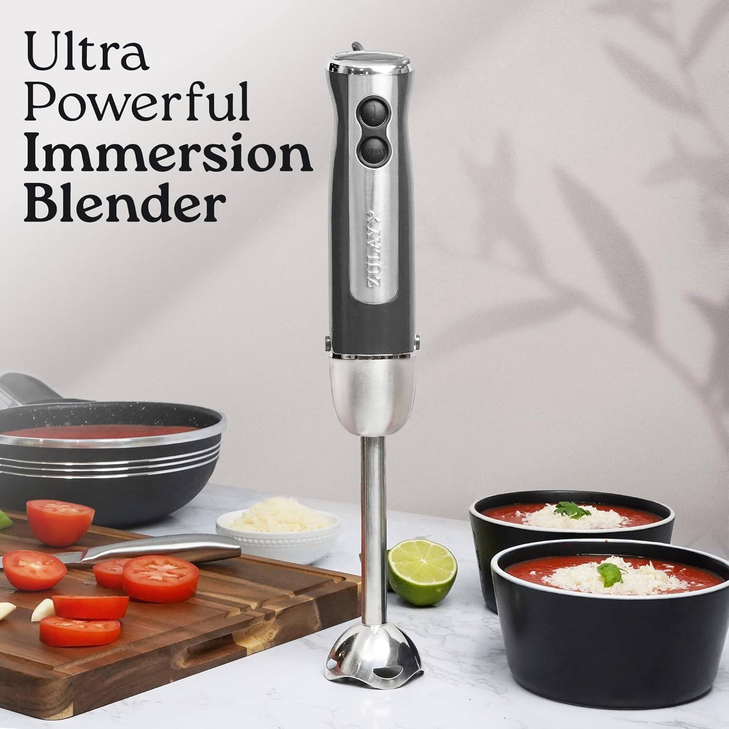 Alt View 4. Zulay Kitchen - Zulay Kitchen Immersion Stick Mixer Hand Blender - Gray.