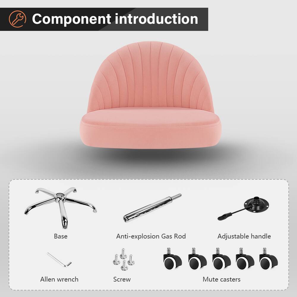 Component introduction

- Base
- Anti-explosion Gas Rod
- Adjustable handle
- Allen wrench
- Screw
- Mute casters
