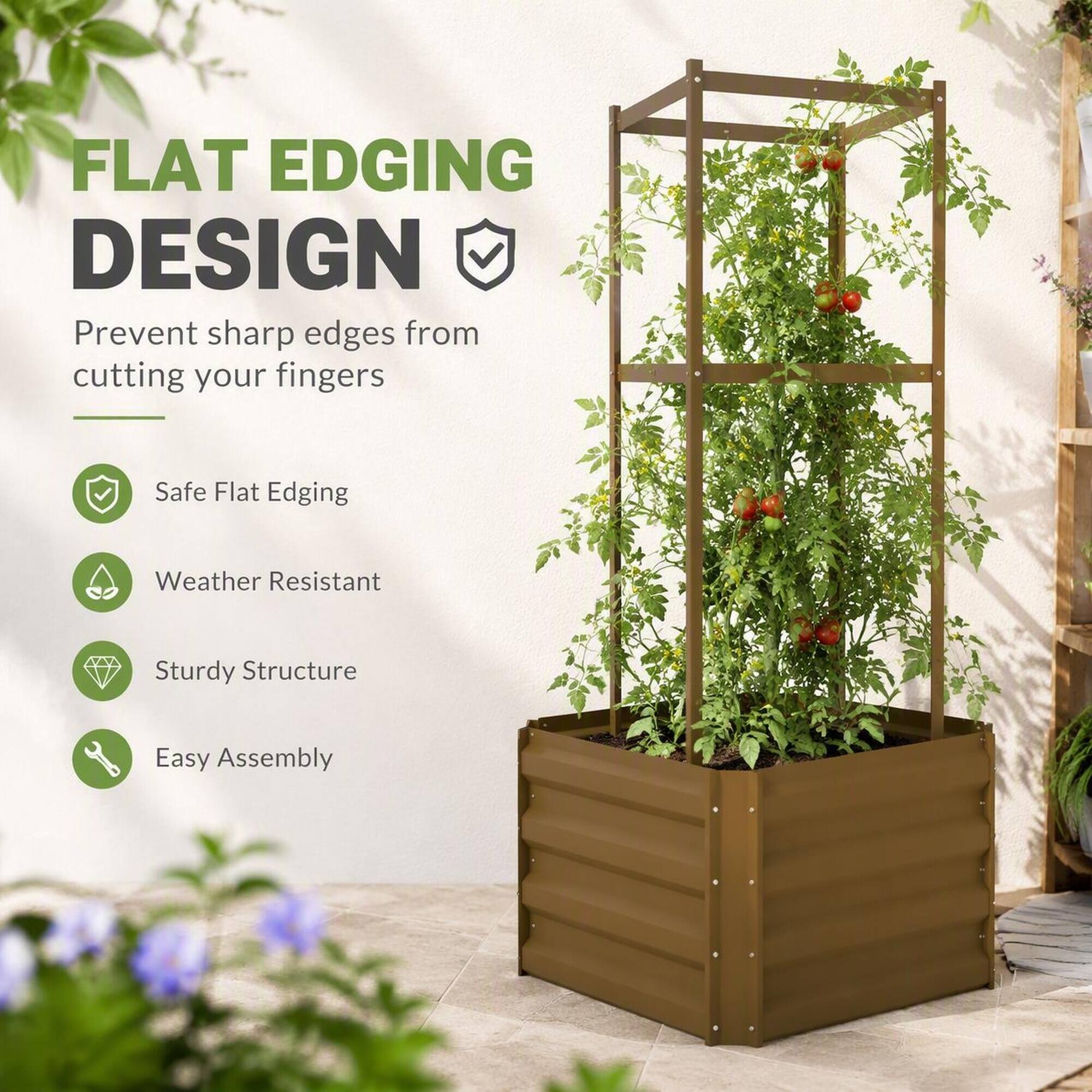 FLAT EDGING DESIGN  
Prevent sharp edges from cutting your fingers

- Safe Flat Edging
- Weather Resistant
- Sturdy Structure
- Easy Assembly