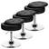 Front. Costway - Set of 3 Adjustable Metal Vanity Stool 360° Swivel Storage Makeup Chair with Tray - Black.