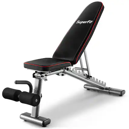 Front. Costway - Adjustable Weight Bench 660 lbs Heavy Duty Commercial Grade Fitness Workout Gym - Black.