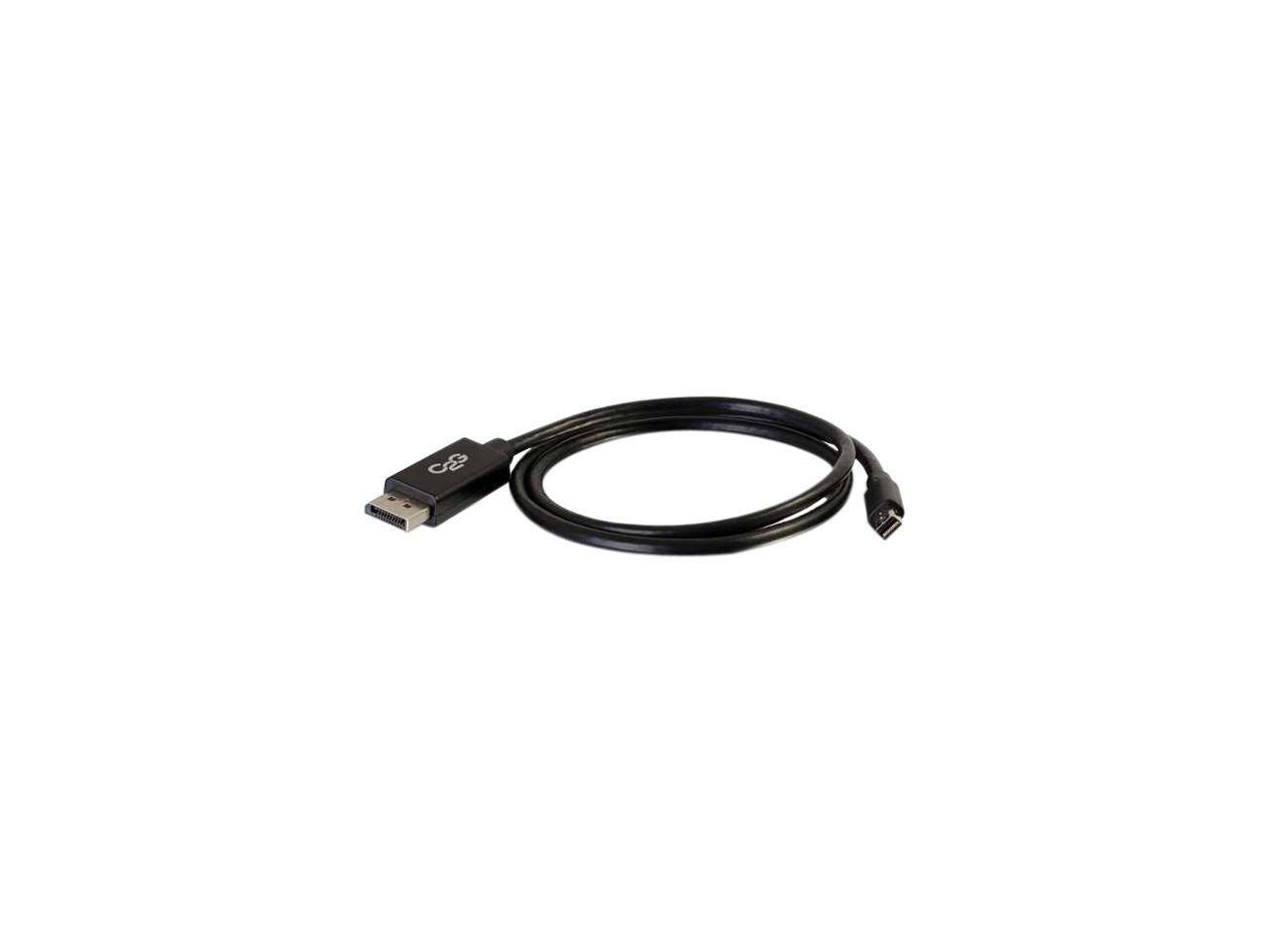 Alt View 1. Cables to Go - C2G 54301 Mini DisplayPort to DisplayPort Adapter Cable M/M, 4K UHD Compatible, Black (6 Feet, 1.82 Meters) - Black.
