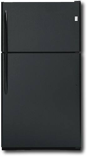 Front Standard. GE - Profile 24.6 Cu. Ft. Top-Mount Refrigerator - Black-on-Black.