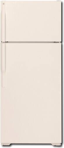 Front Standard. GE - 18.2 Cu. Ft. Top-Mount Refrigerator - Bisque-on-Bisque.