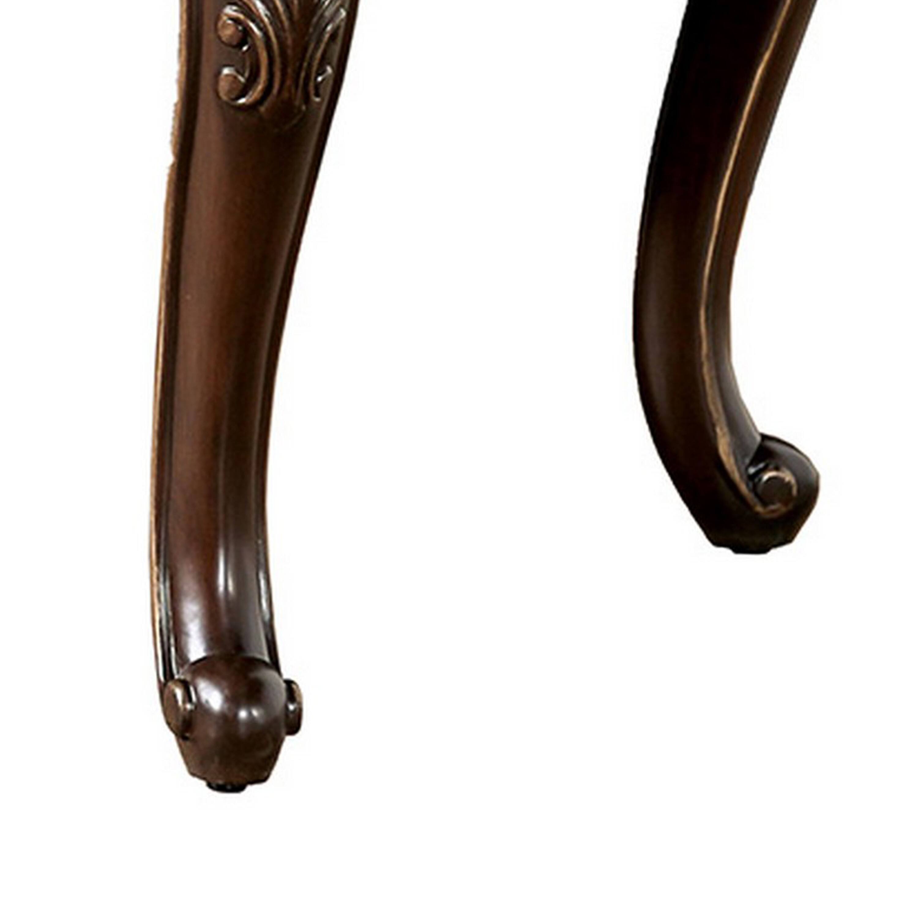 Alt View 3. Manhattan Lane - Halie Coffee Table, 48 Inch, Classic Cabriole Legs, Dark Brown Solid Wood - Java Brown.