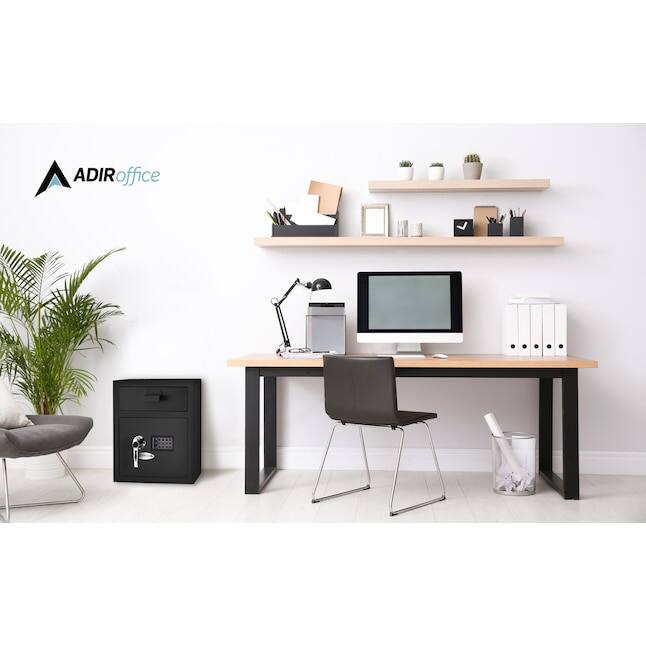 Alt View 7. AdirOffice - Secure Steel Drop Safe for Cash, Valuables and Documents Digital Depository Safe - Black.