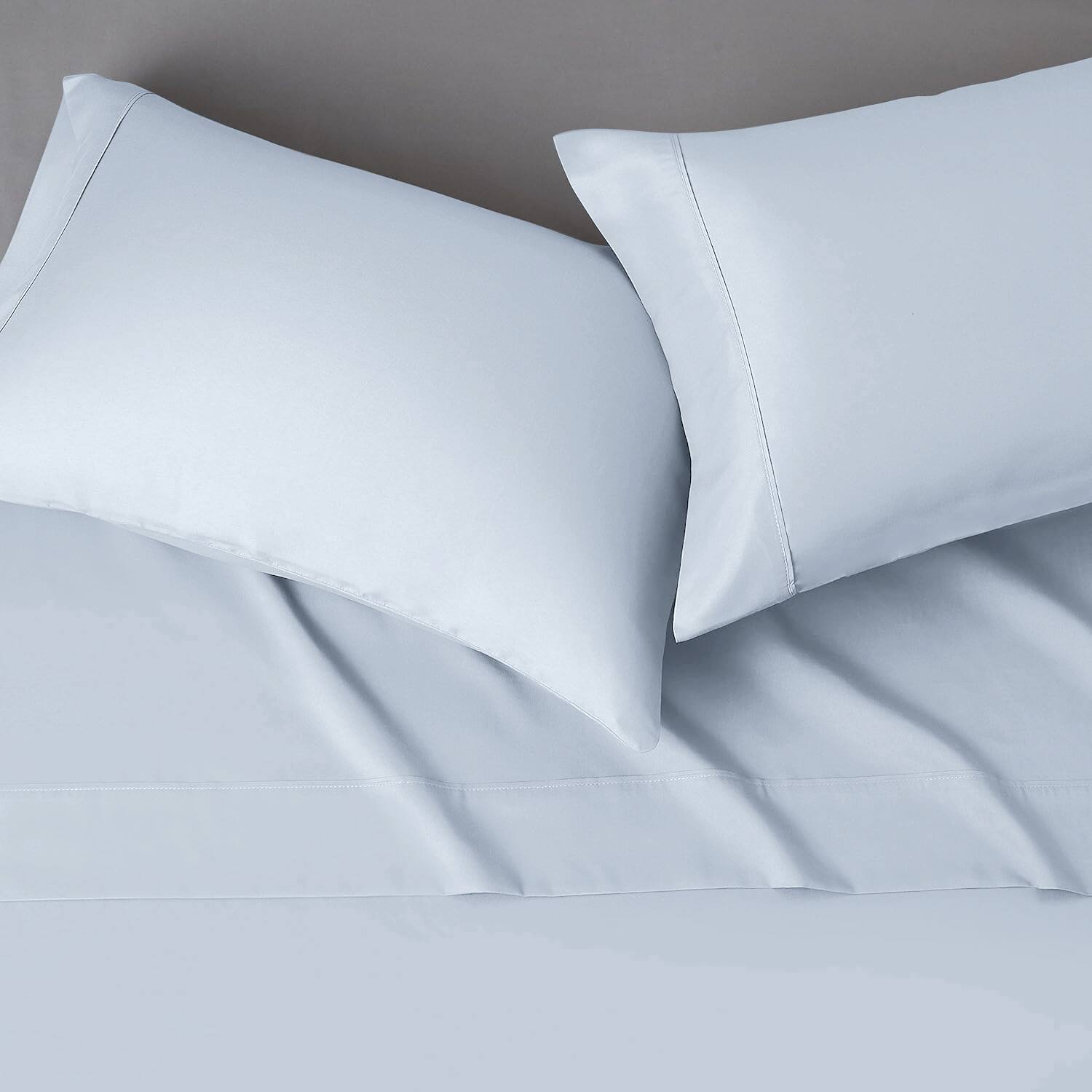 Back. J&V TEXTILES - 1000 Thread Count Deep Pocket Luxury Sheets - Blue - Blue.
