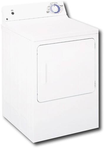 Angle Standard. GE - 5.8 Cu. Ft. 2-Cycle Extra-Large Capacity Gas Dryer - White-on-White.
