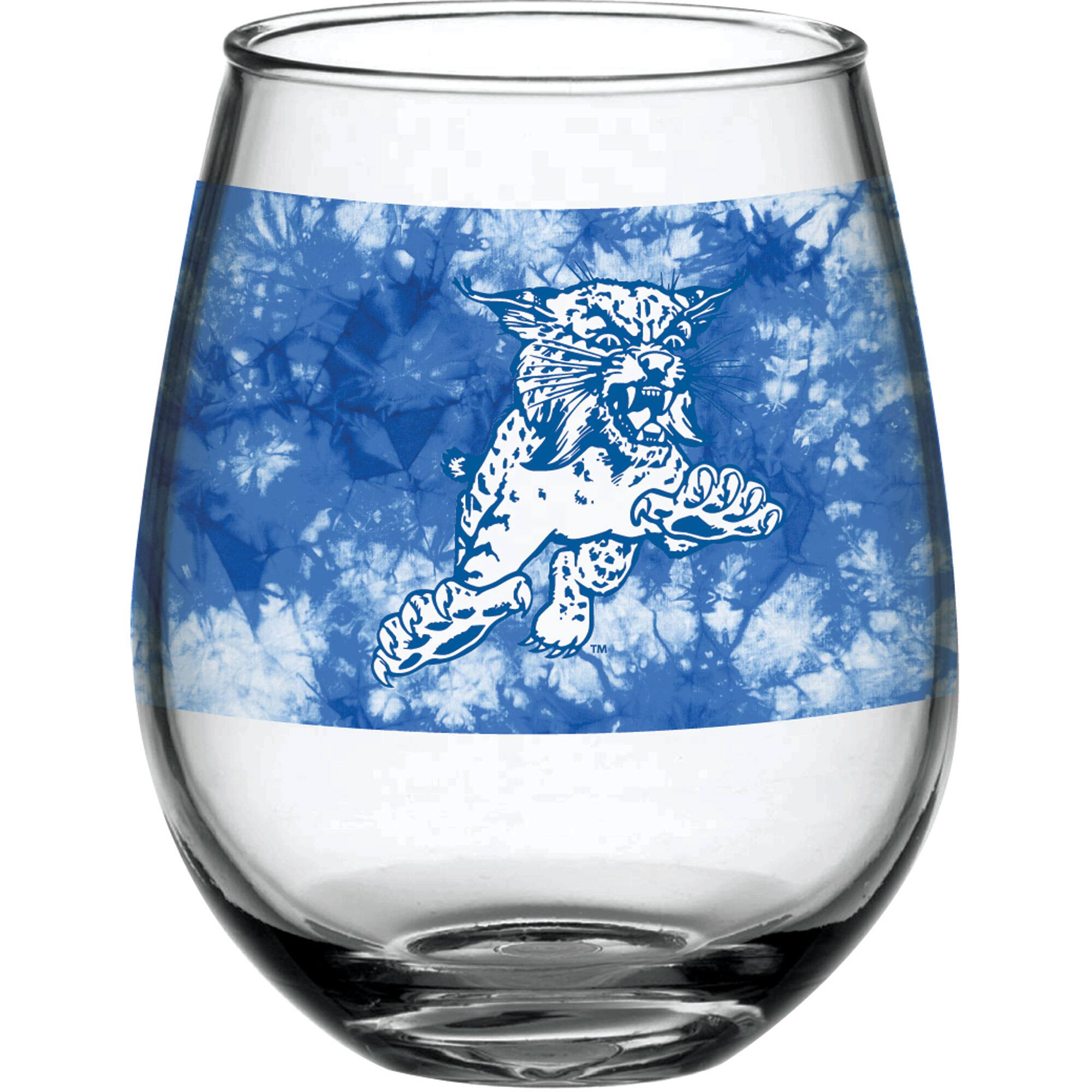 Alt View 1. Indigo Falls - Kentucky Wildcats 15oz. Vintage Tie-Dye Stemless Wine Glass - Multicolor.