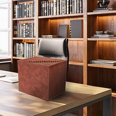 Alt View 5. Smead - Tuff Box Bottom Heavy Duty Reinforced Faux Leather Accordion File, Alphabetical Index, 21 Pocket, Letter, Brown - Brown.