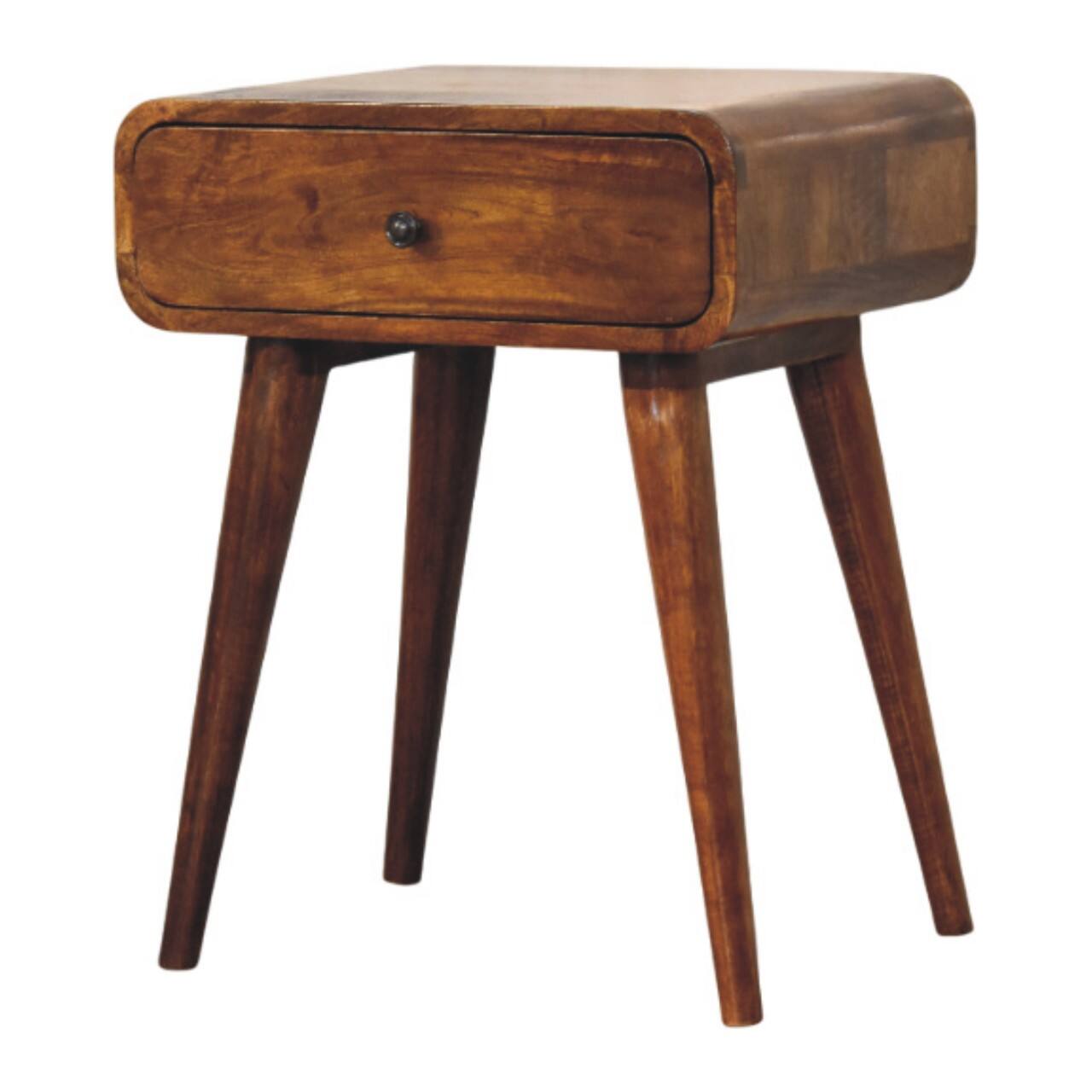 Angle. Artisan Furniture - Artisan Furniture Solid Wood Avora Chestnut Nightstand with 1 drawer, Brown - Chestnut.