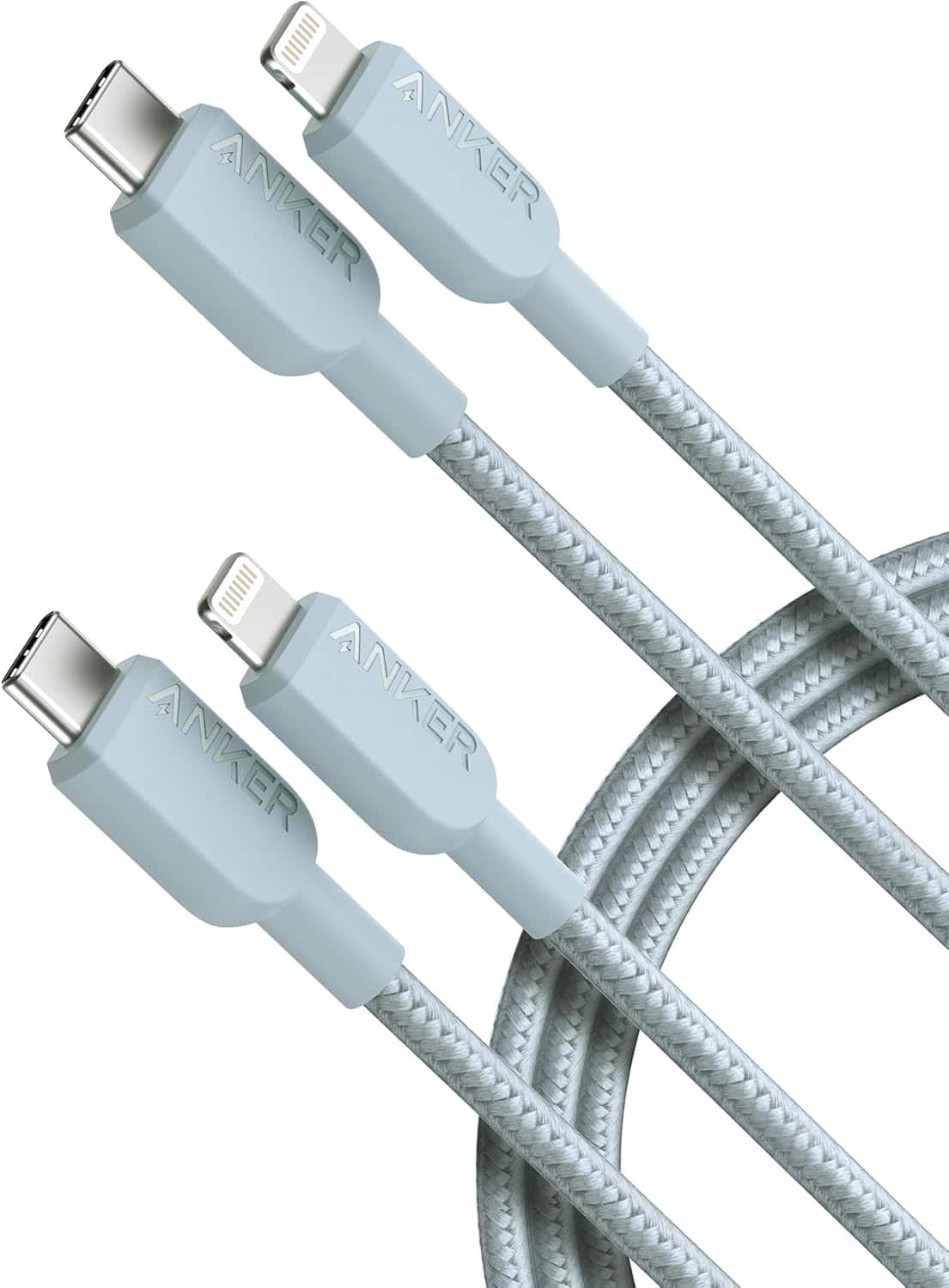Anker - 310 USB C to Lightning Cable(6FT,2Pack) - Blue