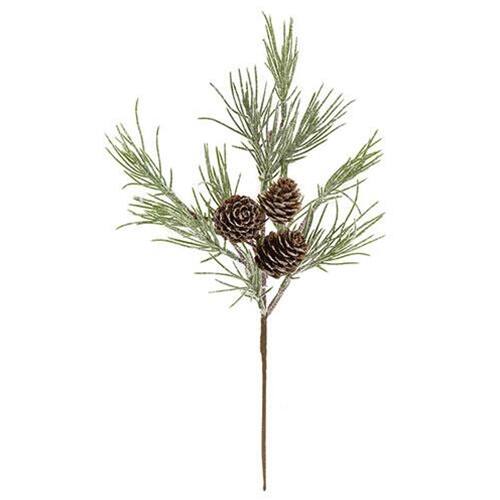 Front. BreeBe - Small Glittered Woodland Pine Pick 12" - Multi.