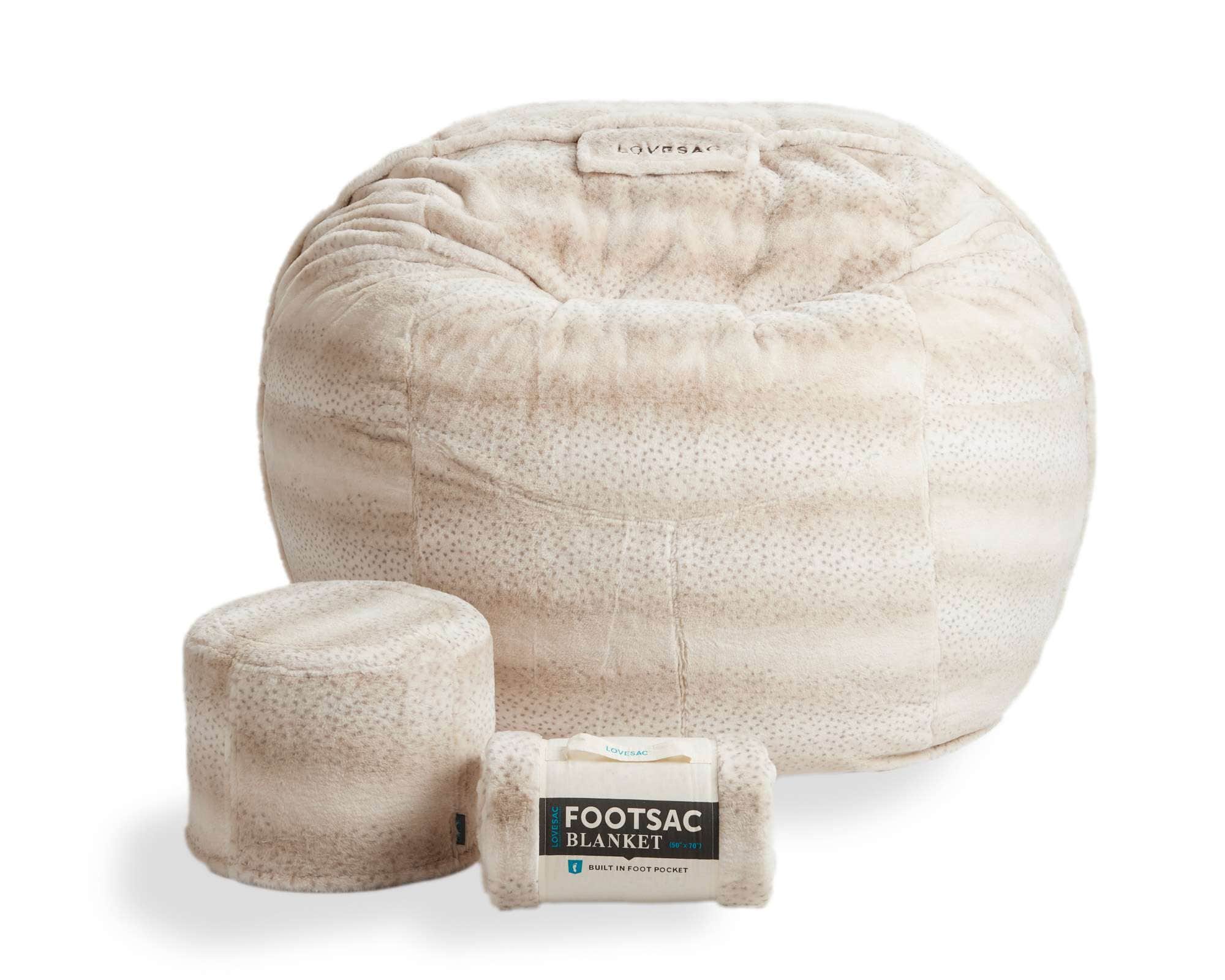 Lovesac - Supersac Bundle - Snow Leopard Phur - Front_Zoom