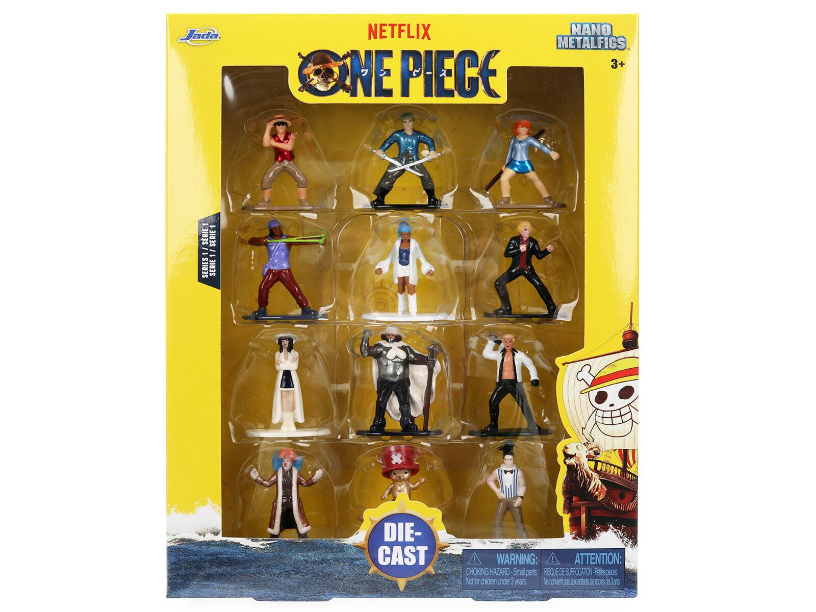 Jada NETFLIX ONE PIECE NANO METALFIGS 3+ SERIE 1 - 1 1 SERIES DIE- CAST WARNING: ATTENTION: CHOKING HAZARD Small parts RISQUE DE SUFFOCATION - Petites pièces Ne convient pas aux enfants de moins de 3 ans