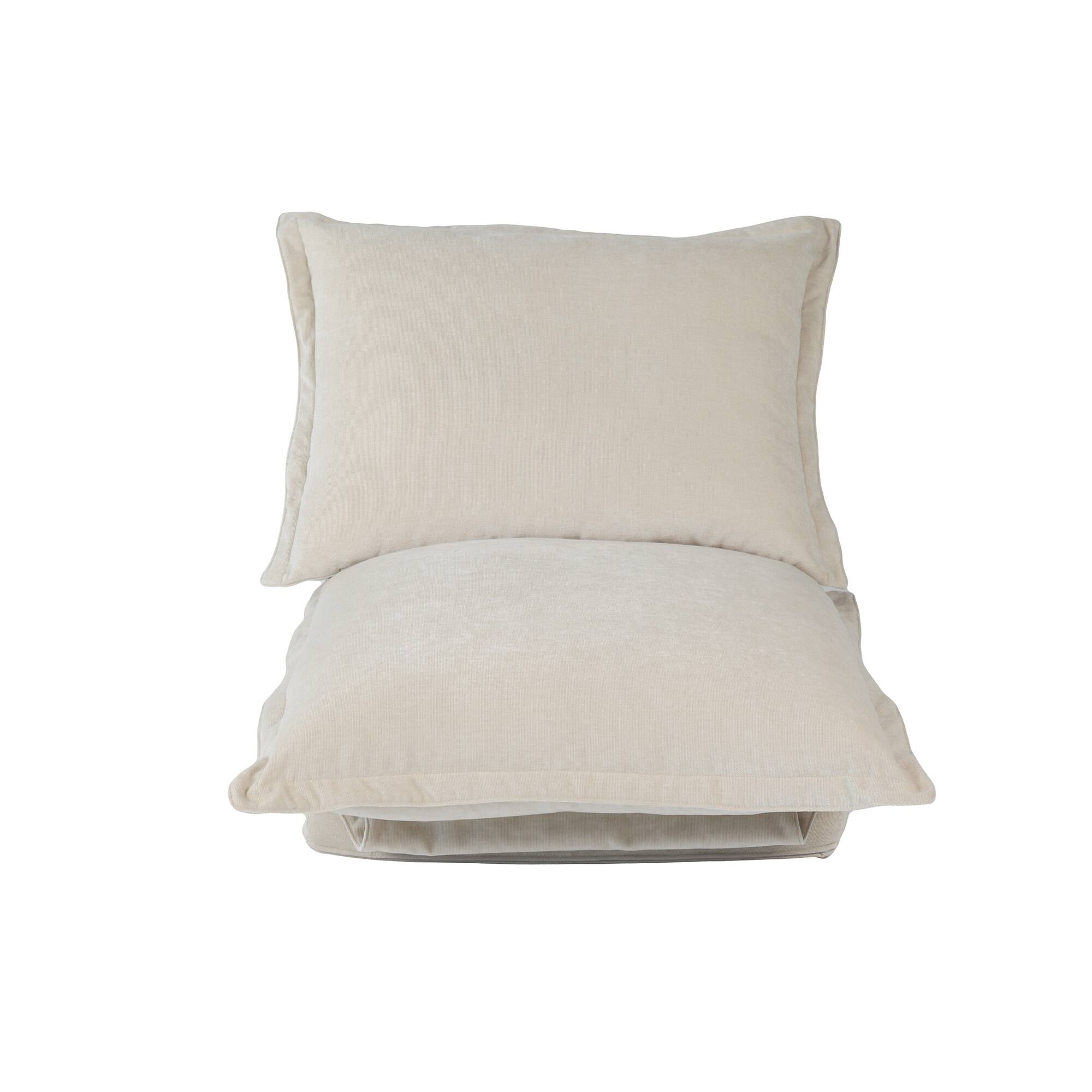 Alt View 10. GOODSILO - Versatile Convertible Floor Sofa with Adjustable Backrest and Pillows for Modern Compact Living Spaces - Antique Cream.