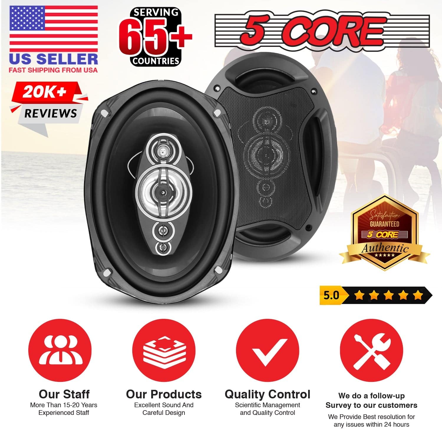 5 CORE 5Core 6x9 Car Speaker Audio Pair 800W 4Ohm 2 Way Coaxial
