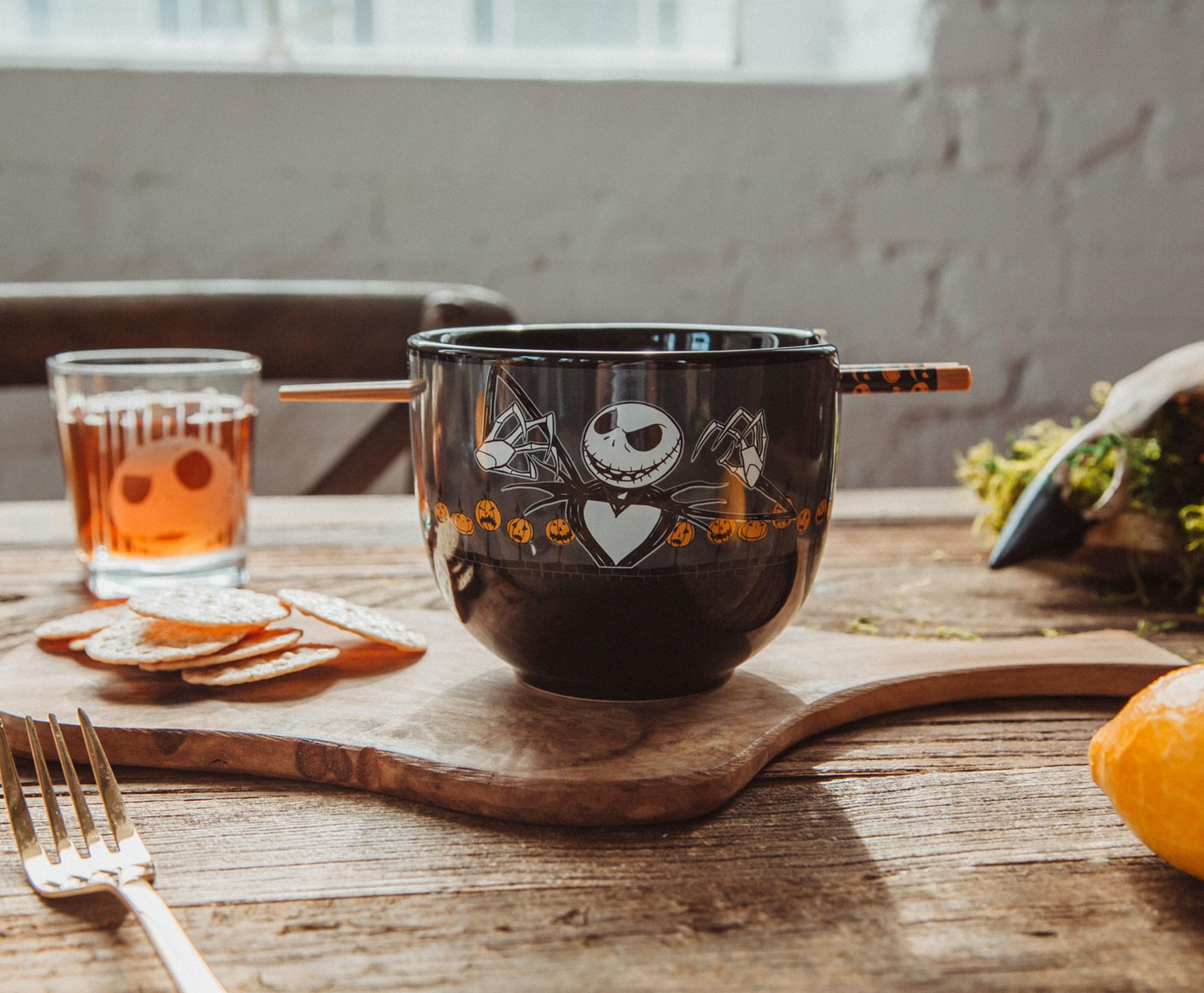 Alt View 10. Disney - Disney Nightmare Before Christmas Scary Jack 20-Ounce Ramen Bowl With Chopsticks - Black.