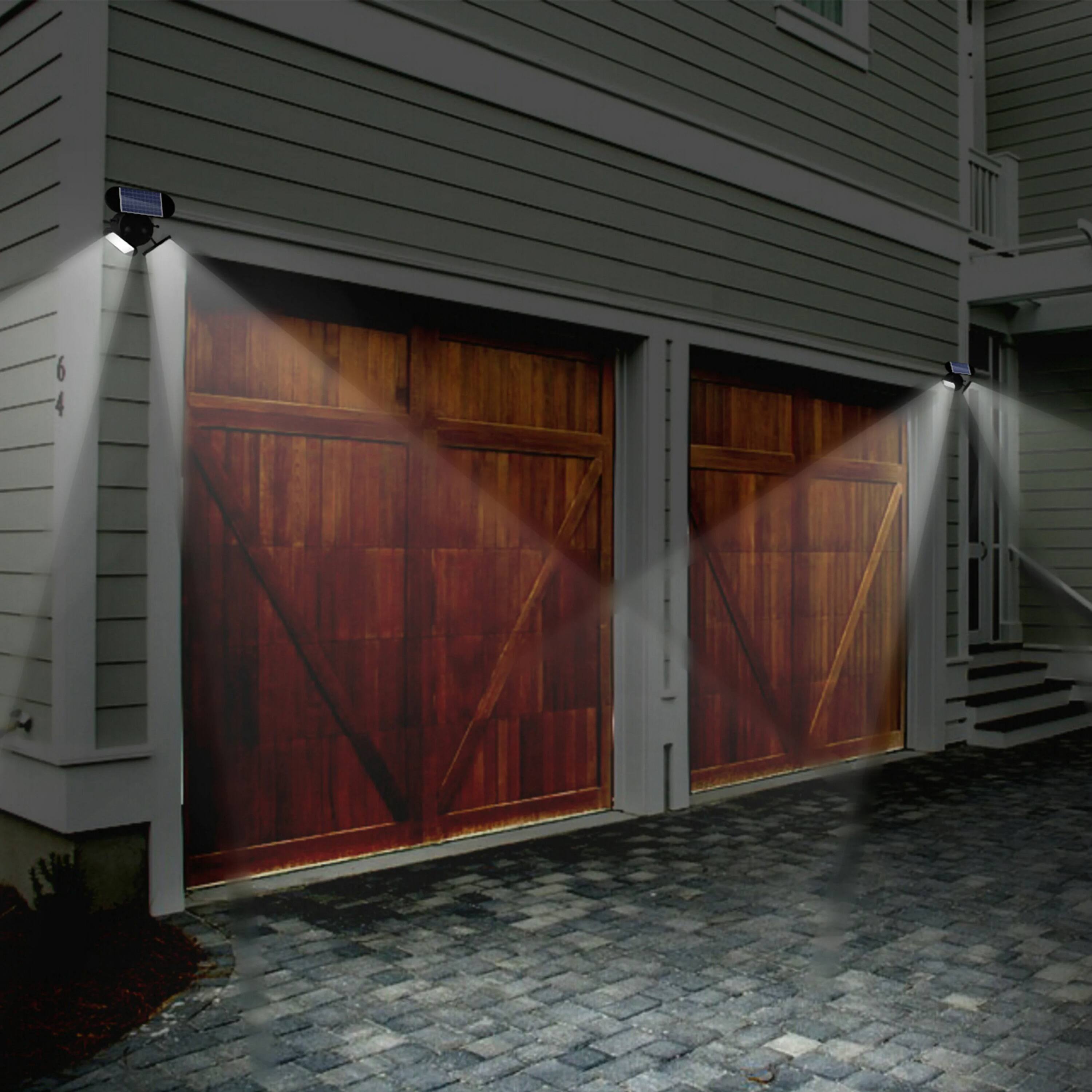 Alt View 4. Techko Maid - Solar Security Light (Twin Spotlight) - Black.