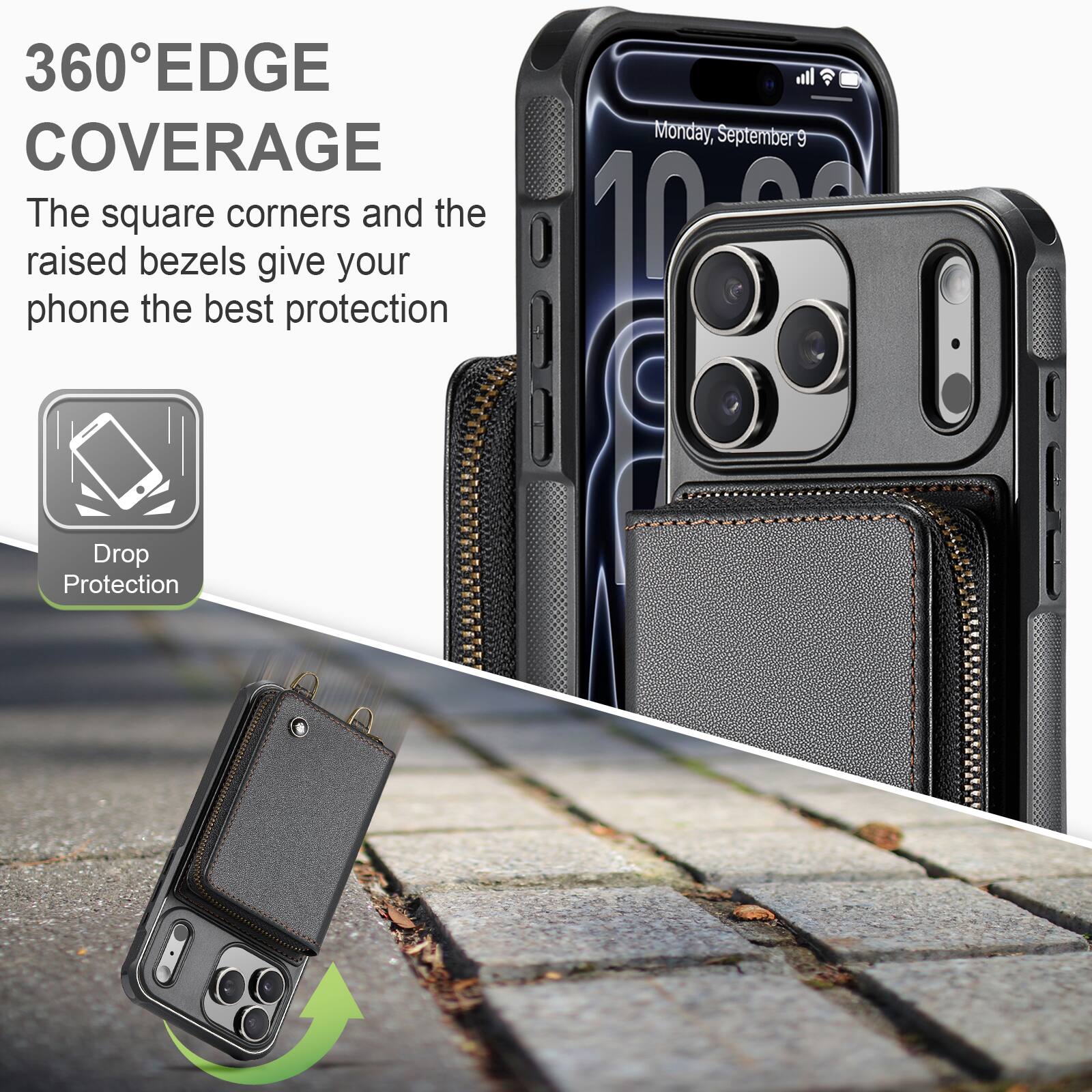 360° EDGE COVERAGE

The square corners and the raised bezels give your phone the best protection

Monday, September 9

Drop Protection