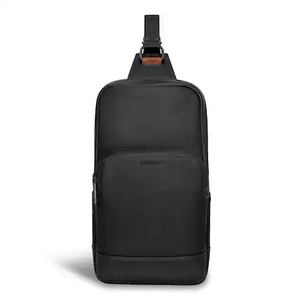 Front. Champs - Onyx Collection Leather Sling Bag - Black.