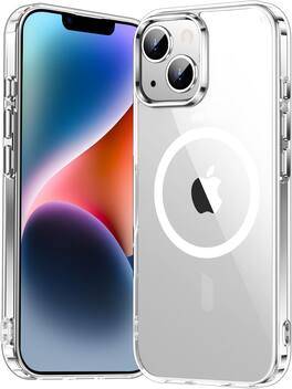 Entronix - Magnetic Phone Case for iPhone 14 - Durable Hard Back with Design - Clear