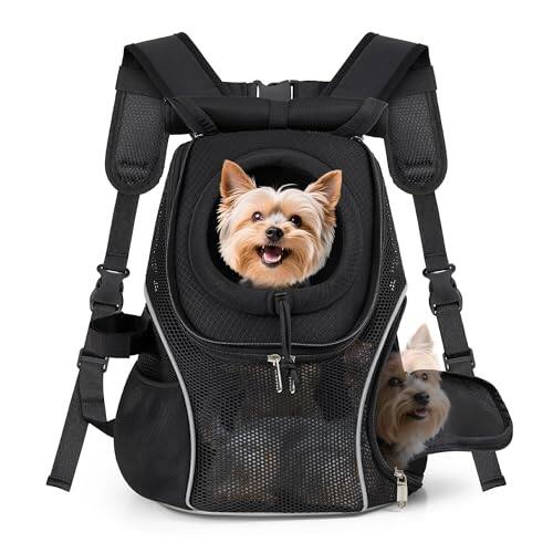 Live At Space - Pet Dog Carrier Backpack Small Front Ventilated Mesh Travel Pack With Safety Belt For Hiking Cycling Outdoor Use s 2-4 5
