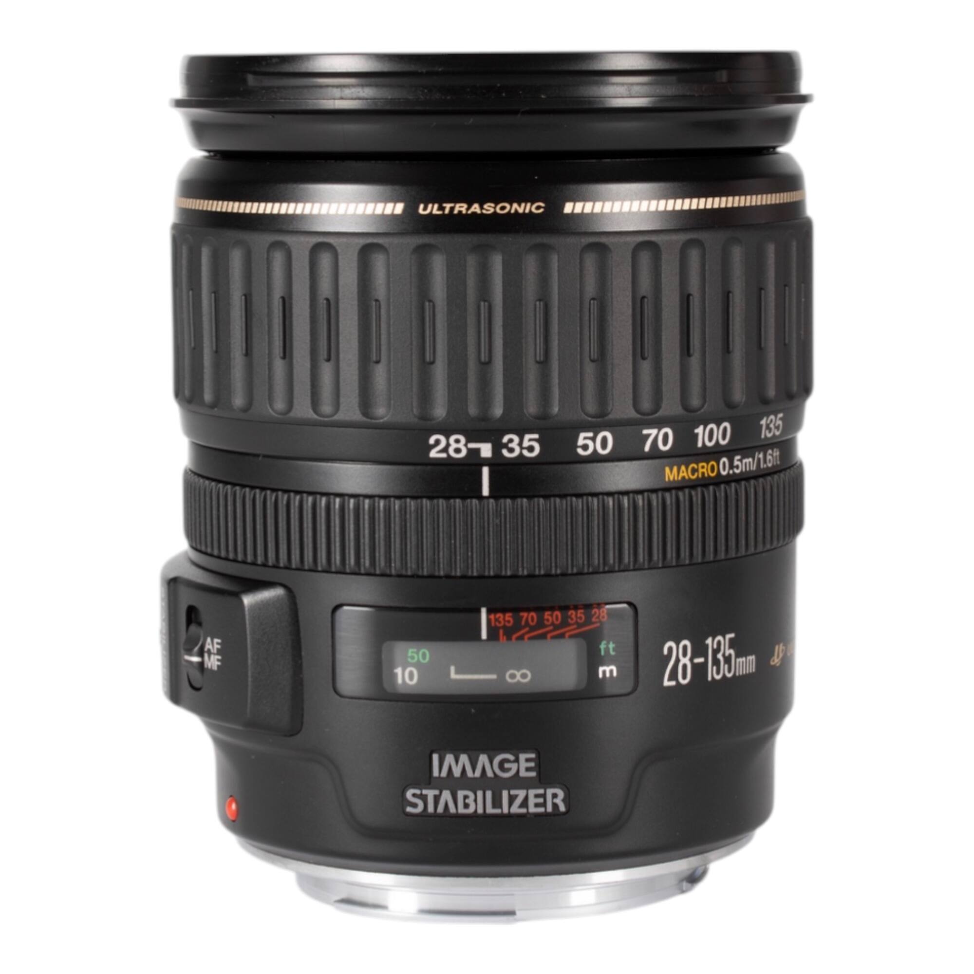 ULTRASONIC  
28-35 50 70 100 135  
MACRO 0.5m/1.6ft  
AF MF  
135 70 50 35 28  
L  
50 ft  
10 8 m  
28-135mm  
IMAGE STABILIZER
