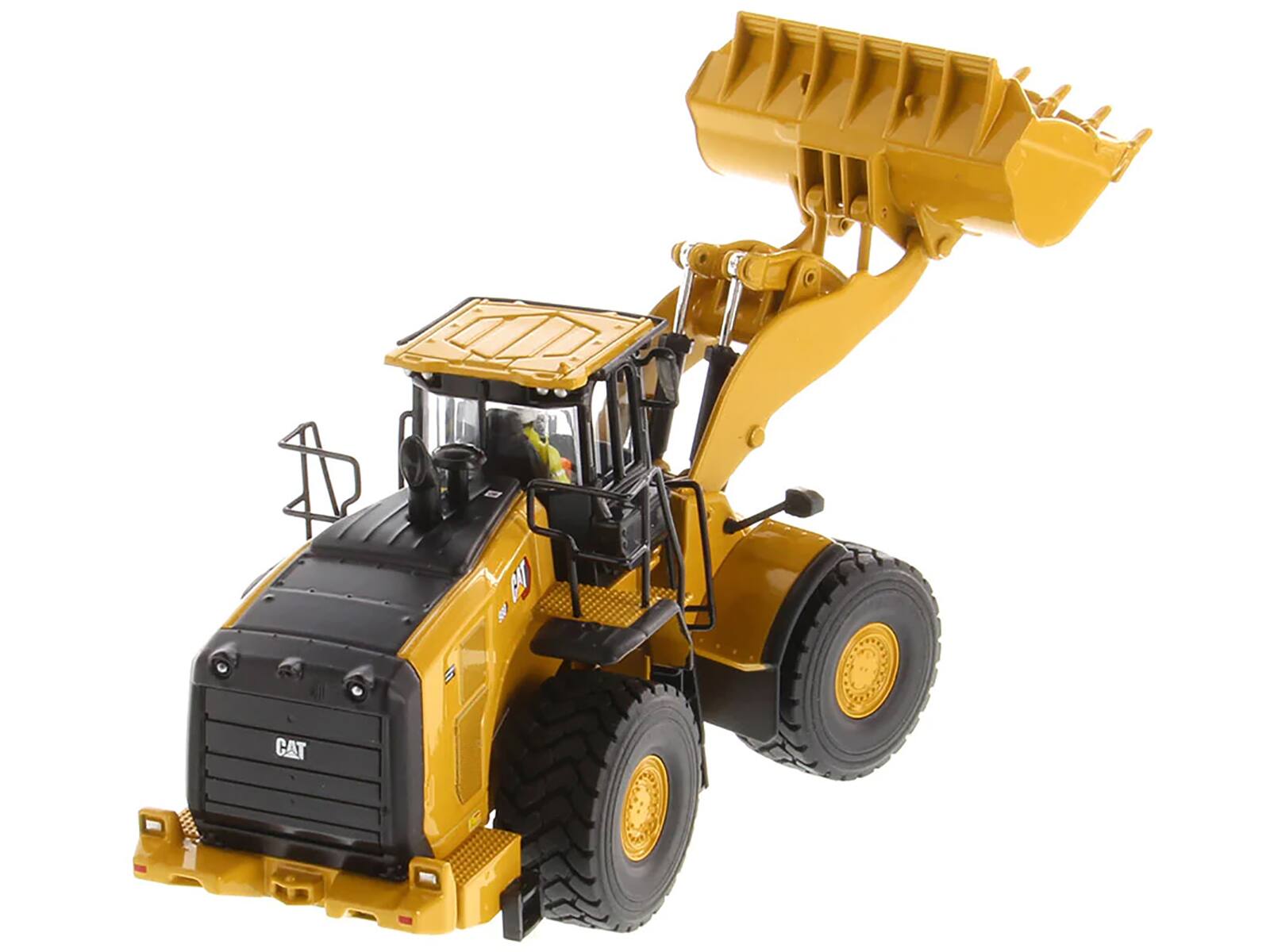 Alt View 5. Diecast Masters - CAT Caterpillar 980 Wheel Loader Yellow with Operator "High Line Series" 1/50 Diecast Model by Diecast Masters.