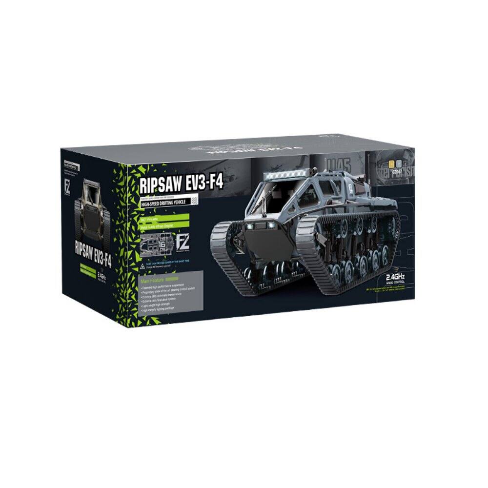 RIPSAW EV3-F4  
HIGH-SPEED SPORTING VEHICLE  

2.4GHz  

6 Main Features:  
1. High-speed performance  
2. Durable construction  
3. Easy to control  
4. Long battery life  
5. Compact design  
6. Realistic details  

100%  

UL45