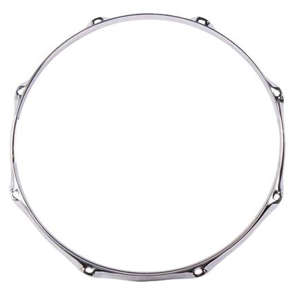 Front. Gibraltar Hardware - Snare Side Hoop, 12" 8 Lug, 2.3mm Heavy Duty Chrome, Triple Flanged Steel Rim, Drum Hardware Replacement.