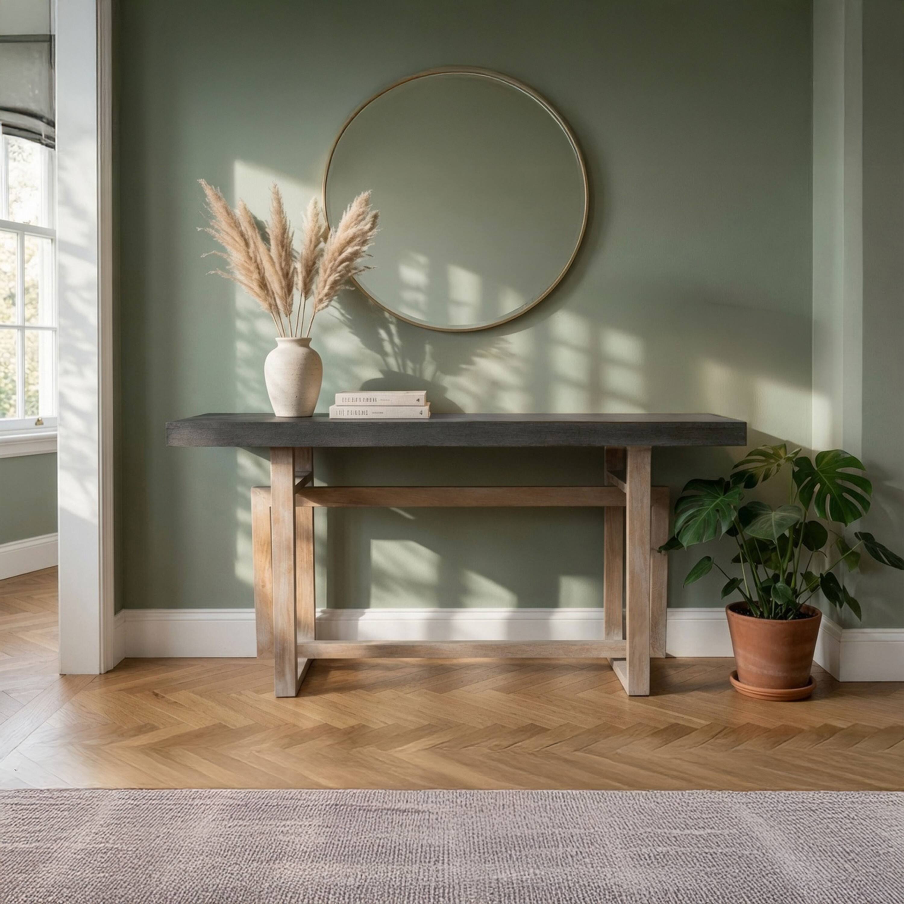 Alt View 7. Manhattan Lane - 59 Inch Artisan Sideboard Console Table with Geometric Interlocked Base - Gray.