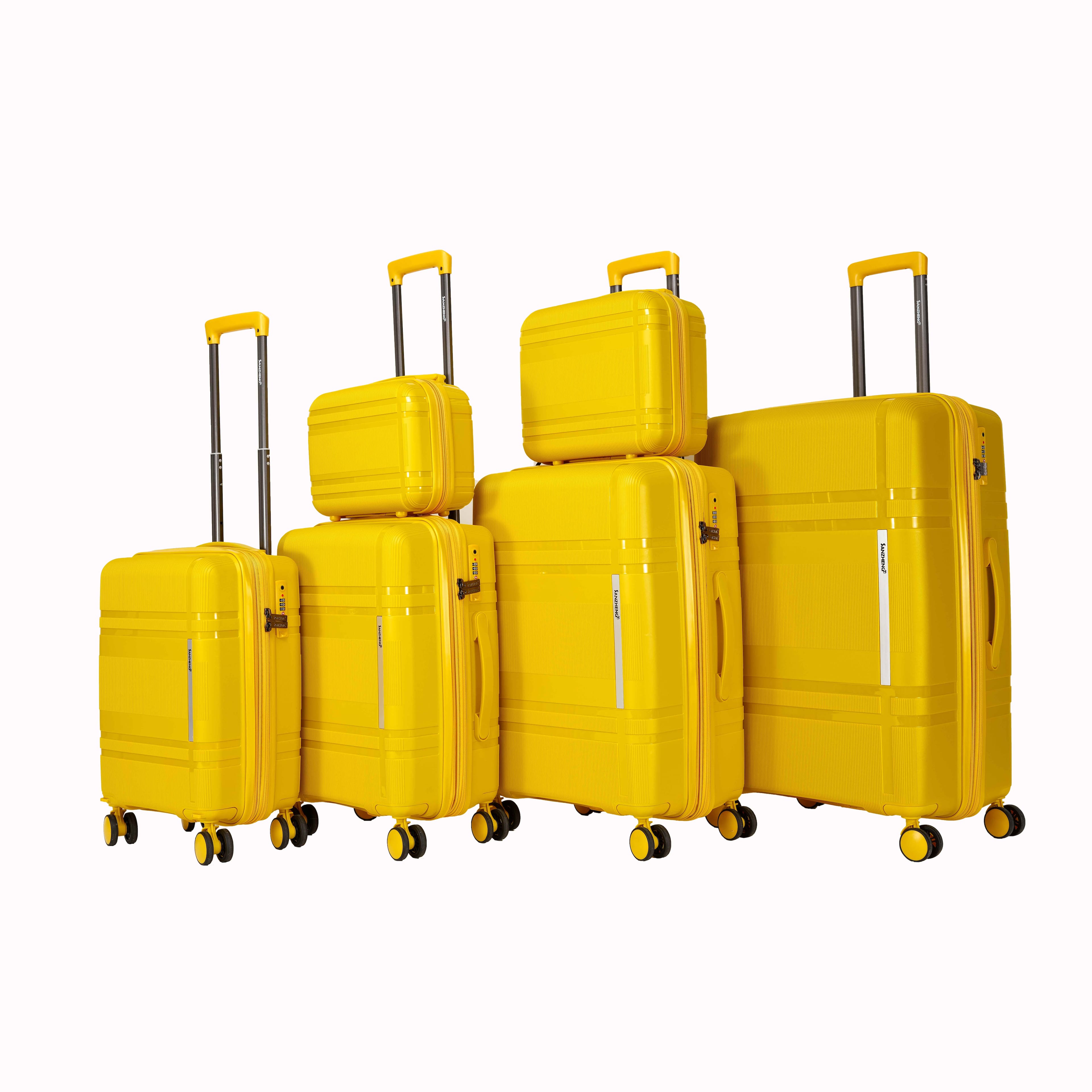APRILSOUL - Luggage Hard Shell Luggage Set with Rotating Wheels suitable for carry on - Yellow