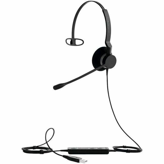 Front. Jabra - Jabra BIZ 2300 Headset - Microsoft Teams Certification - Mono - USB Type A, USB Type C - Wired - Over-the-head - Black.