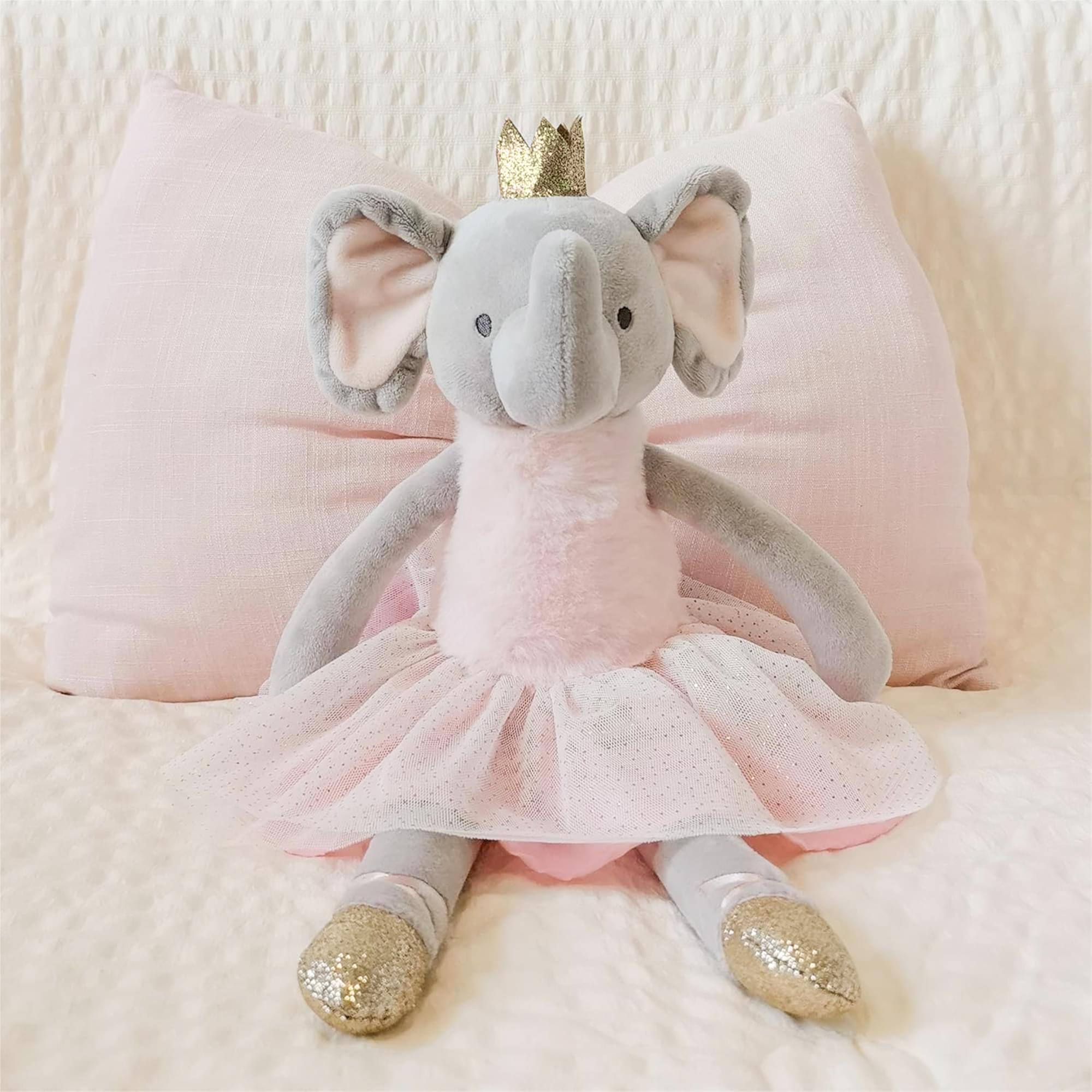 Alt View 1. TriAction Toys - Teddykompaniet Plush Ballerina Elephant, Ellie - Grey.