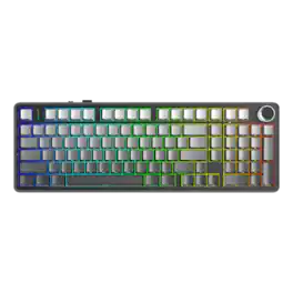 AULA - F99 Pro 99-Key Wireless Hot-Swappable Mechanical Gaming Keyboard with Multifunction Knob and RGB and 8000mAh Battery - Black