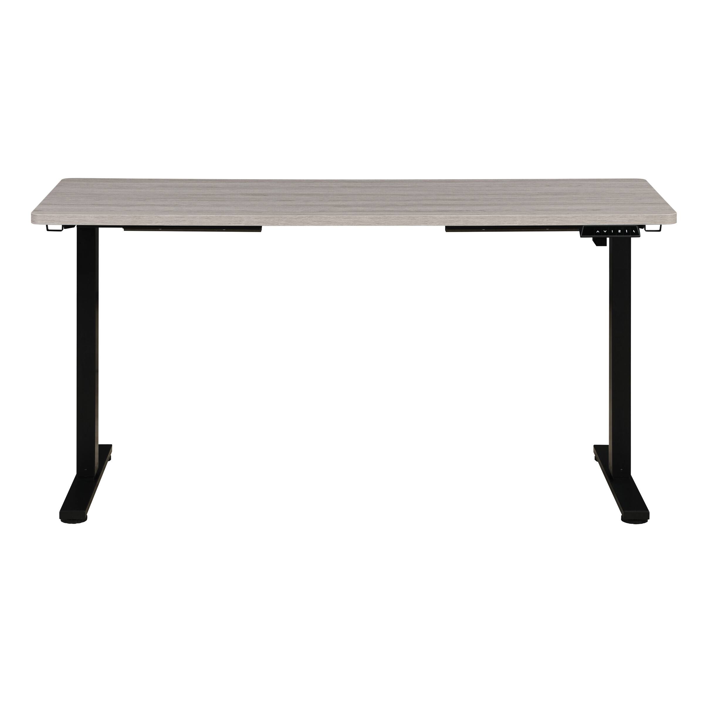Front. OSP Home Furnishings - 59"W Sit to Stand Electric Desk - Black / Light Grey.