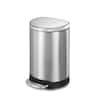 Front. Innovaze - 3.2 Gal./12 Liter Stainless Steel Semi-round Step-on Trash Can for Bathroom and Office - Sliver.