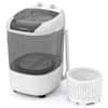 Front. Costway - Costway Portable Washing Machine 5.5 lbs Mini Top Load Washer with Removable Spin-Dry Tub Gray - Gray.